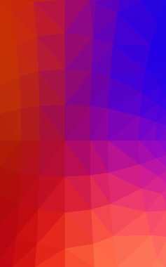 Üçgenler ve degrade origami tarzında oluşan ışık mavi, kırmızı kenarlı tasarım desen