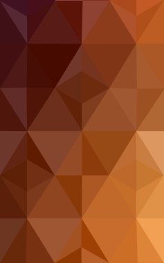 Üçgenler ve degrade origami tarzında oluşan koyu turuncu poligonal tasarım deseni.
