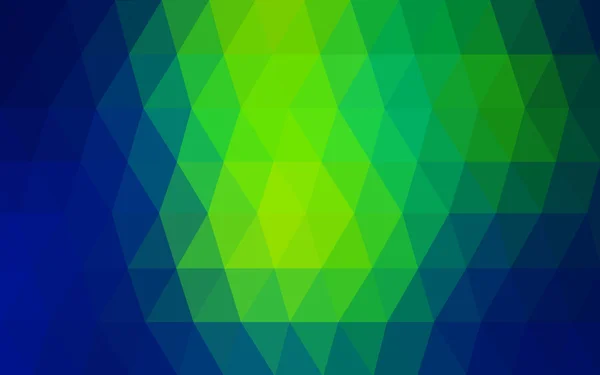 Patrón de diseño poligonal azul claro, verde, que consiste en triángulos y gradiente en estilo origami — Vector de stock