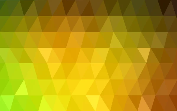 Modèle polygonal vert foncé-jaune, qui se composent de triangles et de dégradés dans le style origami — Image vectorielle
