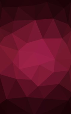 Üçgenler ve degrade origami tarzında oluşan koyu pembe, kırmızı kenarlı tasarım deseni