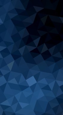 Üçgenler ve degrade origami tarzında oluşan koyu mavi köşeli tasarım illüstrasyon.