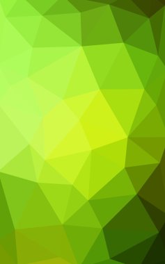Üçgenler ve degrade origami tarzında oluşan ışık yeşil-sarı poligonal tasarım deseni