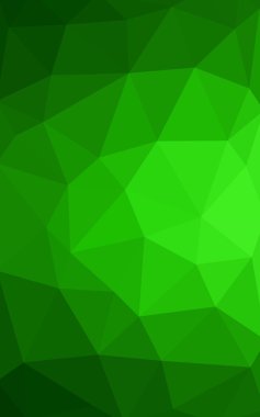 Üçgenler ve degrade origami tarzında oluşan ışık yeşil köşeli tasarım deseni