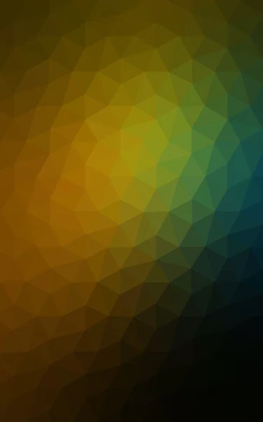 Patrón de diseño poligonal multicolor verde oscuro, amarillo, naranja, que consiste en triángulos y gradiente en estilo origami . — Foto de Stock