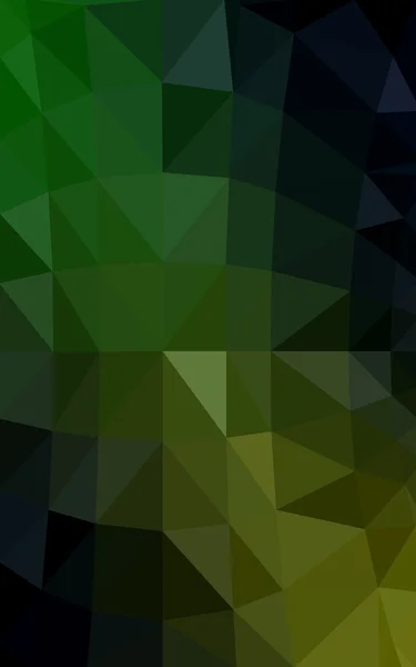 Tmavě zelená žlutá polygonální návrhový vzor, který se skládají z trojúhelníků a gradient v origami stylu — Stock fotografie