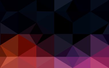 Üçgenler ve degrade origami tarzı oluşur çok renkli koyu mavi, kırmızı kenarlı tasarım deseni.