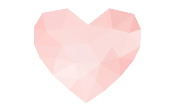 Rood hart geïsoleerd op een witte achtergrond met een patroon bestaande uit driehoeken. — Stockvector