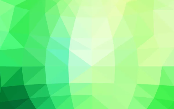 삼각형 및 종이 접기 스타일에서 그라데이션을 이루어져 있는 밝은 녹색 다각형 디자인 패턴 — 스톡 벡터