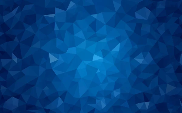 Dunkelblaues polygonales Muster, das aus Dreiecken und einem Farbverlauf im Origami-Stil besteht — Stockvektor