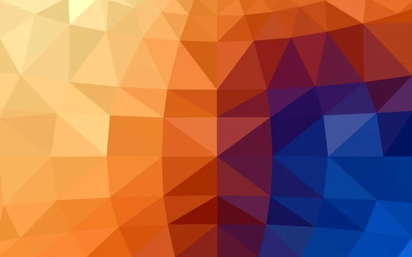 Helles blau-gelbes polygonales Muster, das aus Dreiecken und einem Farbverlauf im Origami-Stil besteht — Stockvektor