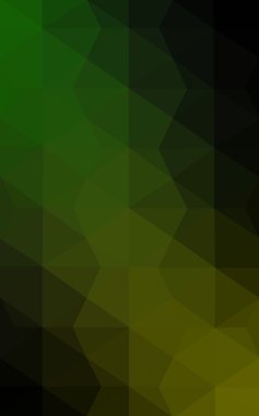 Üçgenler ve degrade origami tarzı oluşur çok renkli koyu yeşil, sarı, turuncu poligonal tasarım deseni.