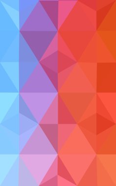 Üçgenler ve degrade origami tarzı oluşur çok renkli mavi, kırmızı kenarlı tasarım deseni.