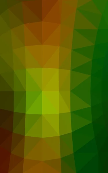 Sötét zöld-sárga sokszögű tervezési minta, amelyek a háromszögek és átmenet, origami stílusú — Stock Fotó