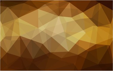 Üçgenlerden oluşan koyu sarı poligonal tasarım deseni 