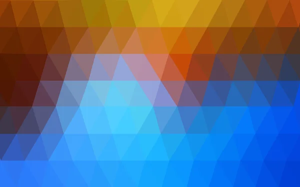 Padrão de design poligonal azul-amarelo claro, que consiste em triângulos e gradiente no estilo origami — Vetor de Stock
