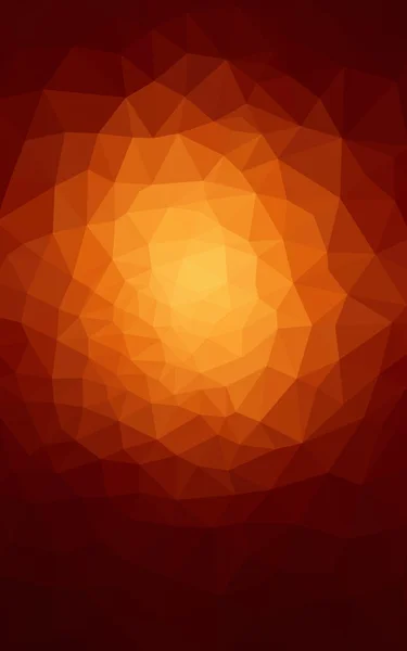 Modello di disegno poligonale arancione scuro, che consiste di triangoli e gradiente in stile origami . — Foto Stock
