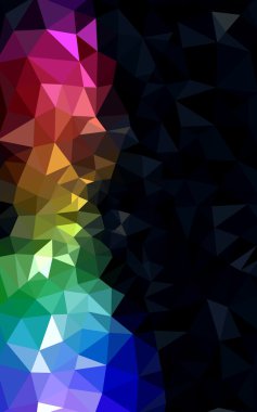 Üçgenler ve degrade origami tarzı oluşur çok renkli koyu poligonal tasarım deseni.