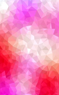 Üçgenler ve degrade origami tarzında oluşan hafif pembe-sarı poligonal tasarım deseni