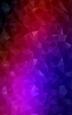 Üçgenler ve degrade origami tarzında oluşan koyu mavi, kırmızı kenarlı tasarım deseni