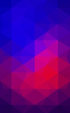 Üçgenler ve degrade origami tarzı oluşur çok renkli mavi, kırmızı kenarlı tasarım deseni.