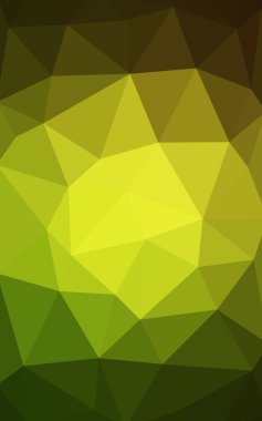 Üçgenler ve degrade origami tarzında oluşan ışık yeşil-sarı poligonal tasarım deseni