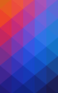 Üçgenler ve degrade origami tarzında oluşan ışık mavi, kırmızı kenarlı tasarım desen