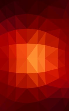 Üçgenler ve degrade origami tarzında oluşan koyu kırmızı, sarı poligonal tasarım deseni