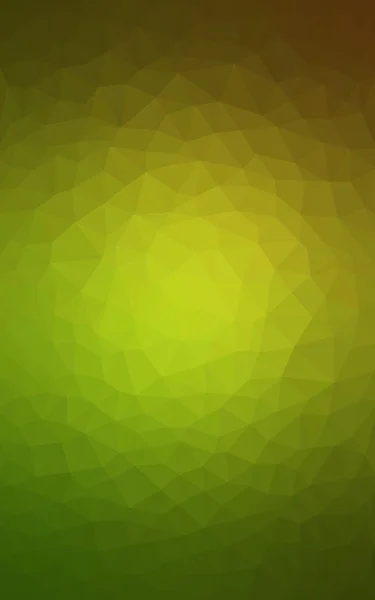 Padrão de design poligonal verde-amarelo claro, que consiste em triângulos e gradiente no estilo origami — Fotografia de Stock