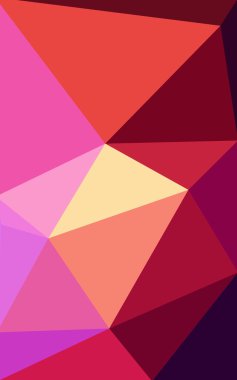 Üçgenler ve degrade origami tarzı oluşur çok renkli pembe, sarı poligonal tasarım deseni.