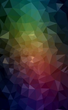 Üçgenler ve degrade origami tarzı oluşur çok renkli koyu kırmızı, yeşil köşeli tasarım deseni.