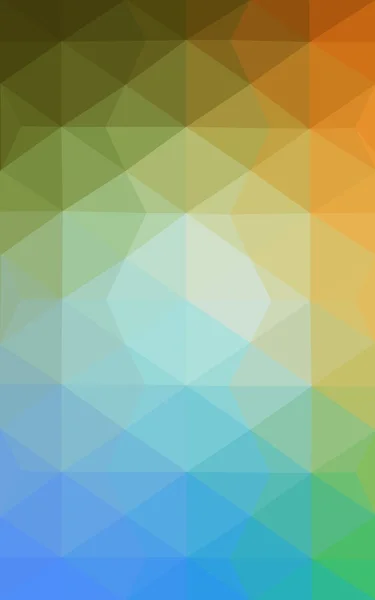 Többszínű, kék, sárga, narancs, sokszögű design minta, amely áll a háromszögek és átmenet, origami stílusban. — Stock Fotó