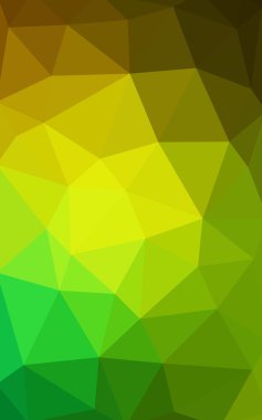 Üçgenler ve degrade origami tarzında oluşan ışık yeşil-sarı poligonal tasarım deseni