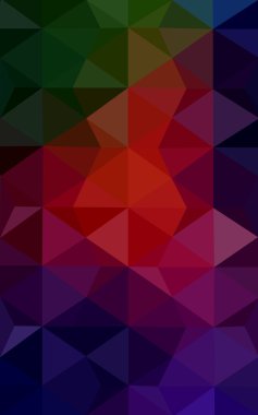 Üçgenler ve degrade origami tarzı oluşur çok renkli koyu kırmızı, yeşil köşeli tasarım deseni.