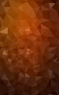 Üçgenler ve degrade origami tarzında oluşan koyu turuncu poligonal tasarım deseni.