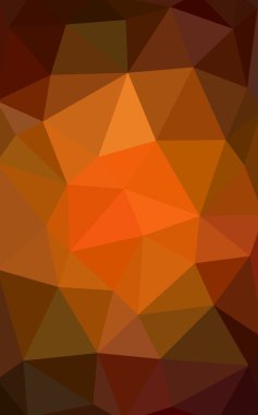 Üçgenler ve degrade origami tarzında oluşan koyu turuncu poligonal tasarım deseni