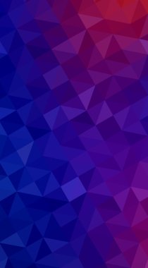 Üçgenler ve degrade origami tarzı oluşur çok renkli mavi, kırmızı kenarlı tasarım illüstrasyon.