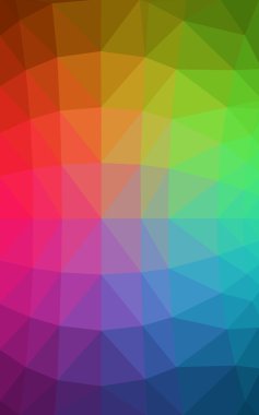 Üçgenler ve degrade origami tarzında oluşan ışık çok renkli köşeli tasarım deseni