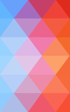 Üçgenler ve degrade origami tarzı oluşur çok renkli mavi, kırmızı kenarlı tasarım deseni.