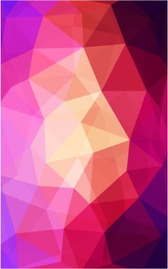 Üçgenler ve degrade origami tarzında oluşan hafif pembe-sarı poligonal tasarım deseni