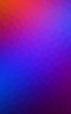 Üçgenler ve degrade origami tarzı oluşur çok renkli mavi, kırmızı kenarlı tasarım deseni.