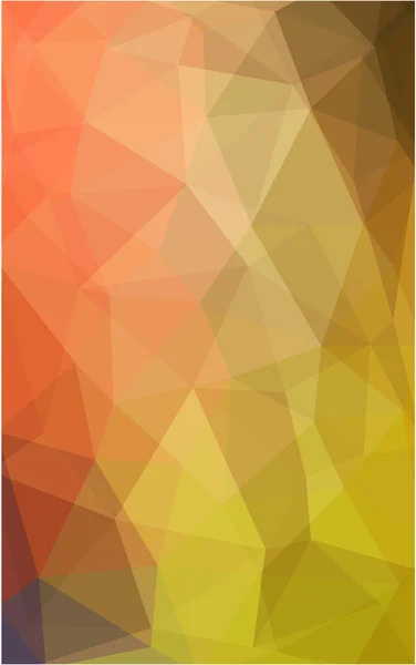 Hellrotes, gelbes polygonales Muster, das aus Dreiecken und einem Gefälle im Origami-Stil besteht — Stockfoto