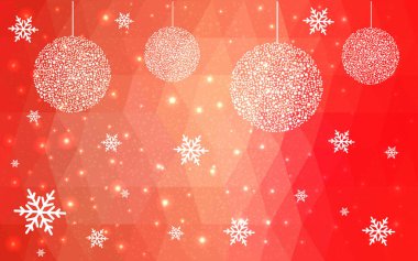 Kırmızı Noel Kartpostalı düşük çokgen arka plan ışık.