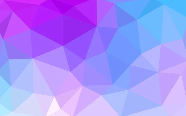 Világos rózsaszín, kék sokszögű tervezési minta, amely áll a háromszögek és átmenet, origami stílusban — Stock Vector