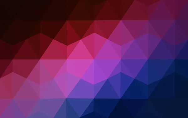 Темно-синій червоний векторний трикутник мозаїчний фон з прозорістю в стилі орігамі . — стоковий вектор
