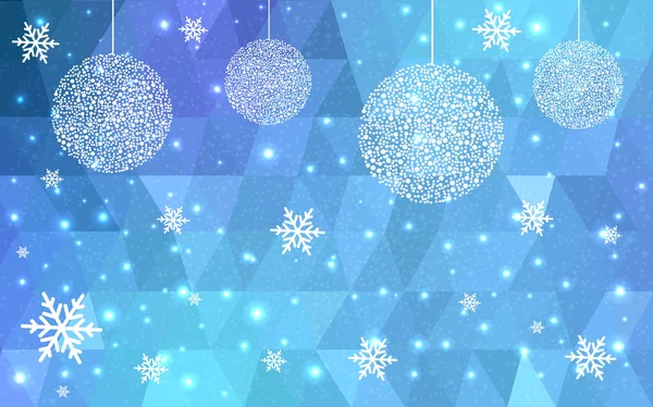 라이트 핑크 블루 크리스마스 엽서 낮은 다각형 배경. — 스톡 벡터