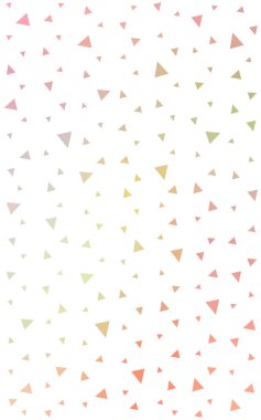 Beyaz arka plan üzerinde renkli üçgenler ile hafif pembe sarı desen.