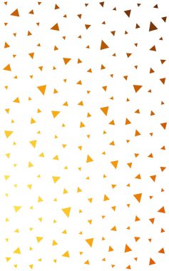 Beyaz arka plan üzerinde renkli üçgenler ile ışık turuncu desen.