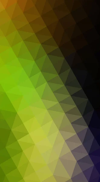 Mehrfarbige, dunkelgrüne, gelbe, orangefarbene, polygonale Designillustration, die im Origami-Stil aus Dreiecken und Gradienten besteht. — Stockfoto
