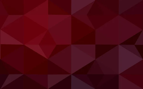 Dunkelrotes polygonales Muster, das aus Dreiecken und einem Farbverlauf im Origami-Stil besteht. — Stockvektor